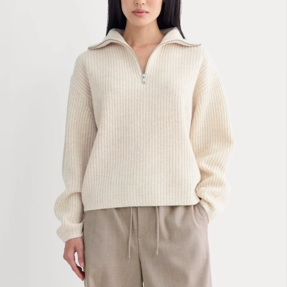 Everlane Quarter Zip 100% Wool Sweater